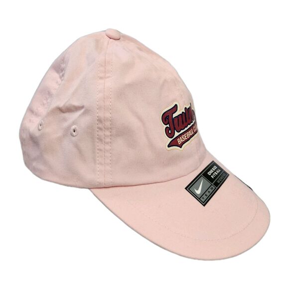 Minnesota Twins Nike Cap Womens Pink Embroidered Swoosh Baseball Teamwear Sports - Picture 3 of 8